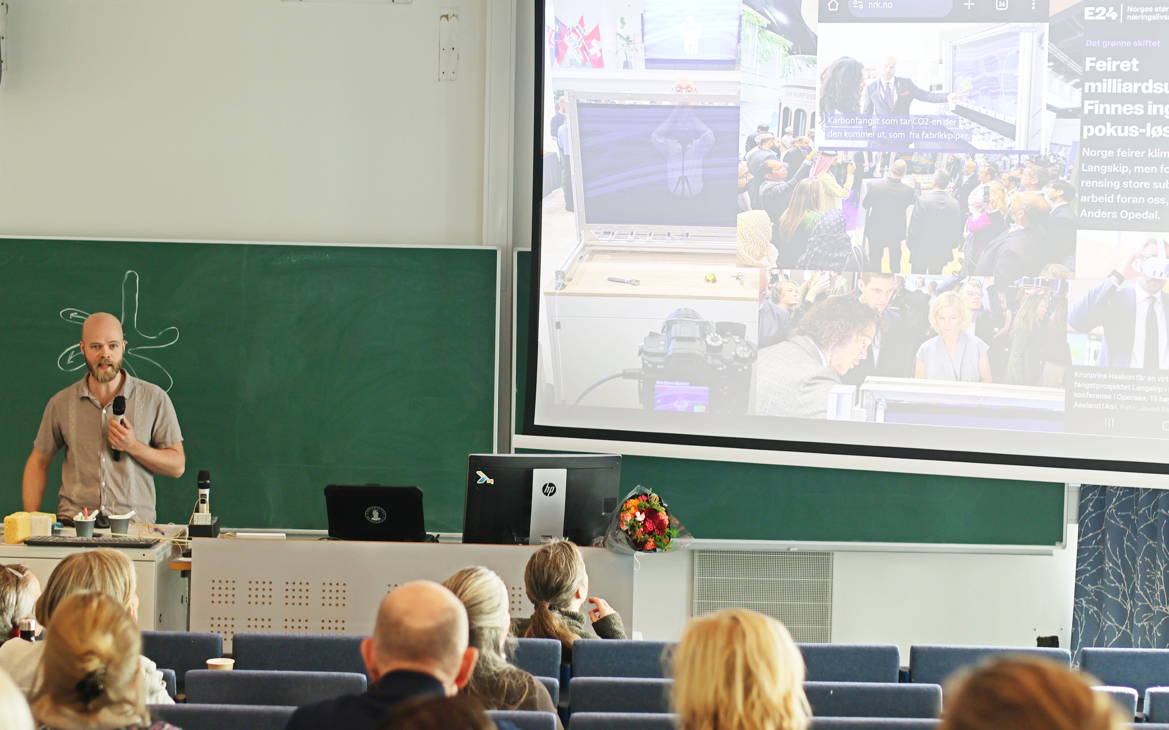 Kristoffer Eikehaug presenting the efforts behind reservoir physics research group