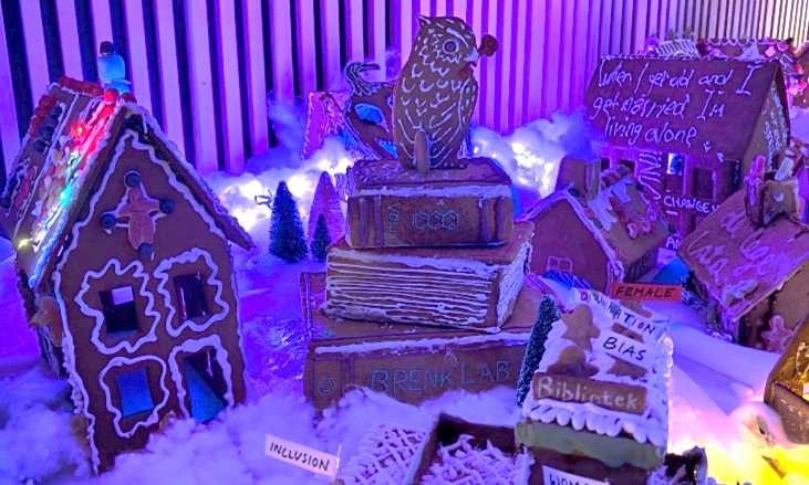 The gingerbread creation of the Brenk lab as part of the exhibition in the University museum.