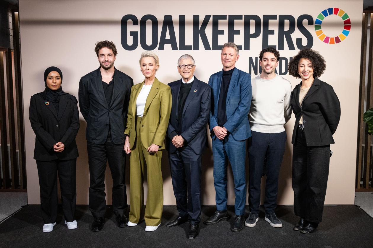 Bill Gates sammen med Goalkeepers Nordic Champions.