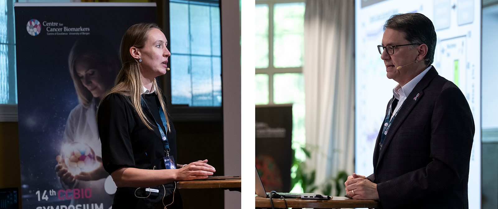 Collage of Thiel and Drapkin as speakers on stage.
