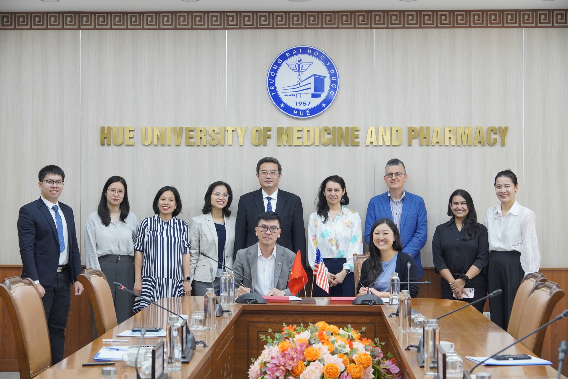 Prof. Costea together with faculty and officials from the Vietnam universities.