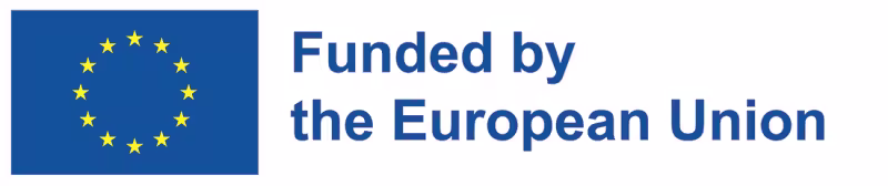 Logo with the EU flag and text: Funded by the European Union