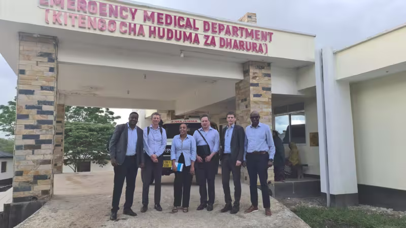 Tanzania: From left: Amani Thomas Mori, Ole Frithjof Norheim, Elizabeth Mallya, Austen Davis, Oddvar Kaarbøe, George Ruhago. Photo: BCEPS