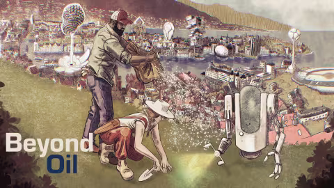 artistic interpretation of a future city of Bergen