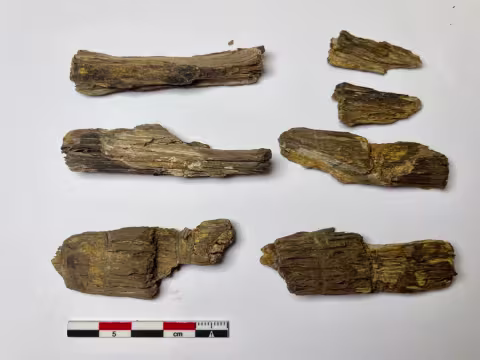 Et knivskaft av tre i flere deler