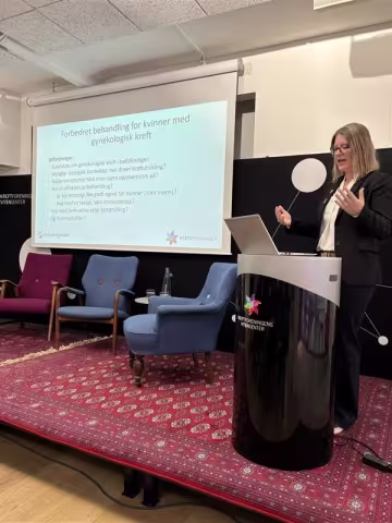 Camilla Krakstad ved Kreftforeningen