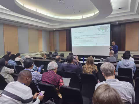 BCEPS Senior Researcher Krishna Aryal presenting at the IHEA Congress 2025