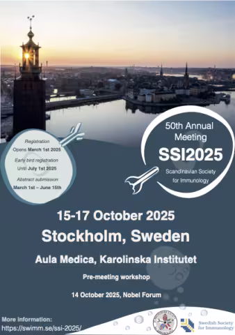 Flyer of the event, showing text about the event and a picture from Stockholm.
