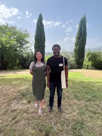 Shanshan Xu og Robin Mzati Sinsamala fra Life-GAP-prosjektet på sommerkurset i epidemiologi i Firenze.