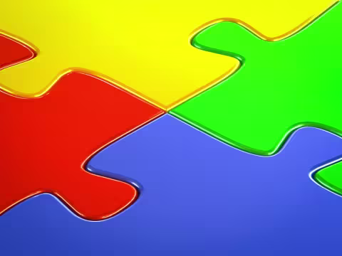 Bilde av et puslespill som henger sammen og som er puslet sammen 