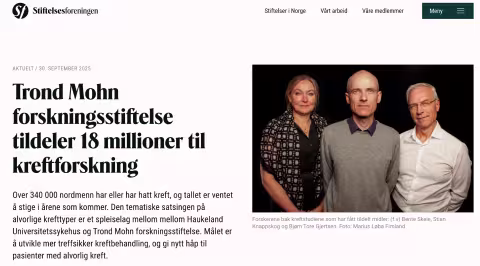 Stiftelsesforeningen nyhetssak