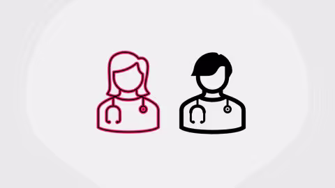 Illustrasjon kvinnelig mannlig lege