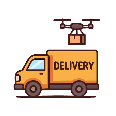 Truck and drone image for informatics challenge at UiB