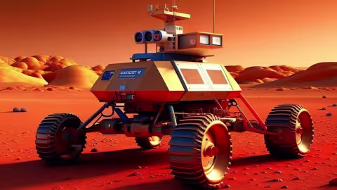 Illustrasjon av en mars rover