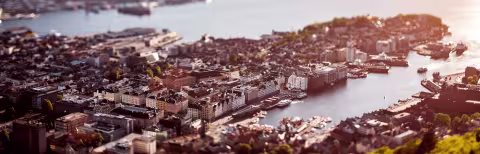 Oversiktsbilde over Bergen by