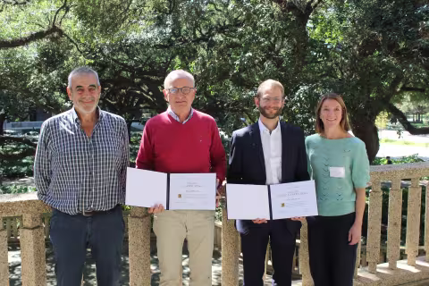 Prize winners Rainer Helmig and Jakub Both