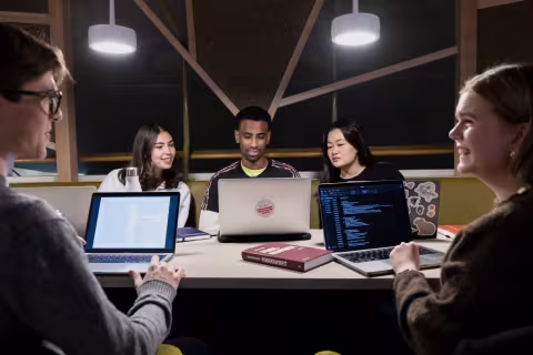 Students working on assignments