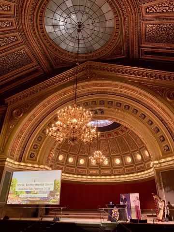 The stage at Uppsala University with a high domed ceiling