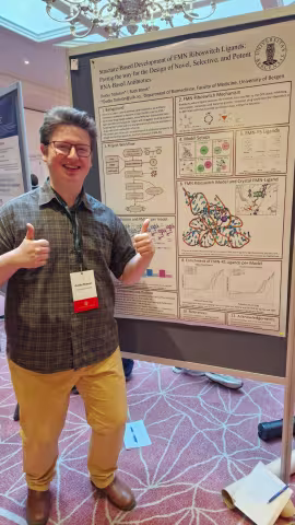 Ovidiu Todoran with his poster.