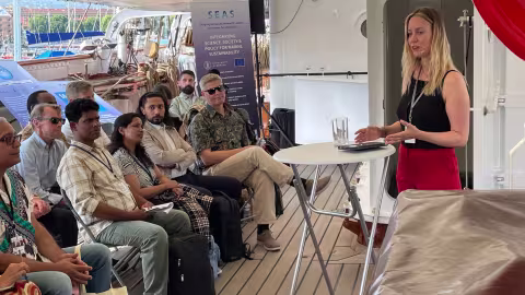 Cloe gives a lecture at UN conference