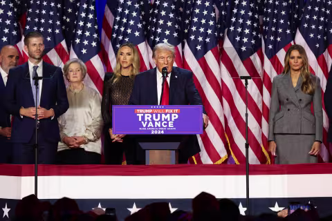 Republican nominee Donald Trump's victory speech in Florida FLORIDA, UNITED STATES - NOVEMBER 06: Former US President and Republican presidential candidate Donald Trump makes a speech during an election night event at the Palm Beach Convention Center in W