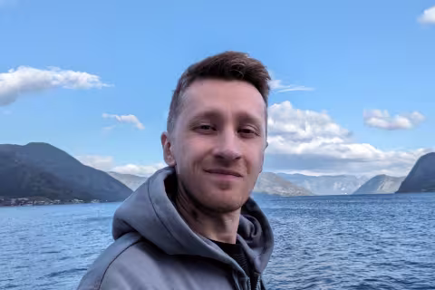 Zoran on a research cruise in the sunny fjords