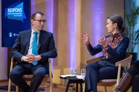 Espen Barth Eide i samtale med Liliia Oprysk