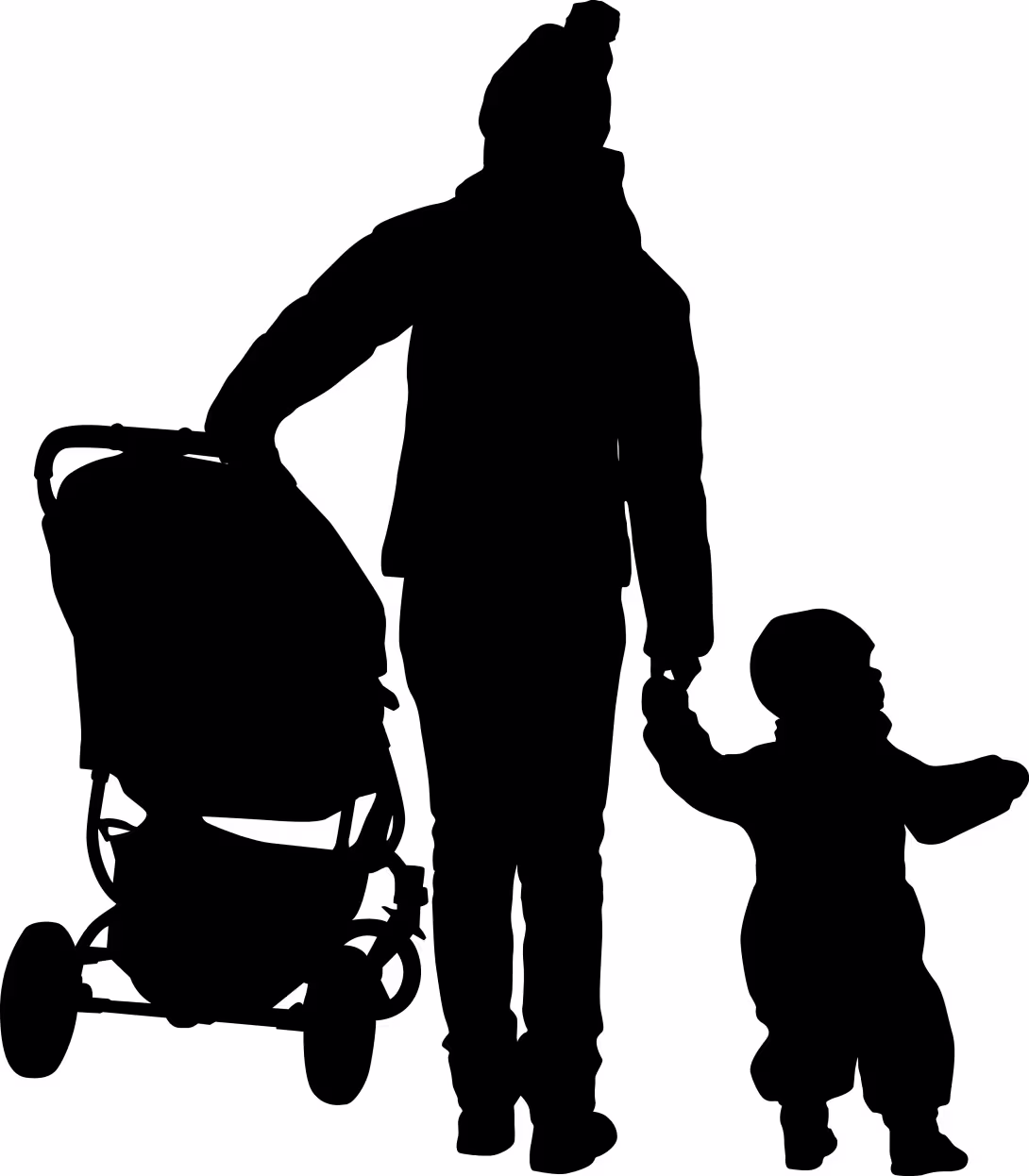 Figur som viser mor, barn og vogn