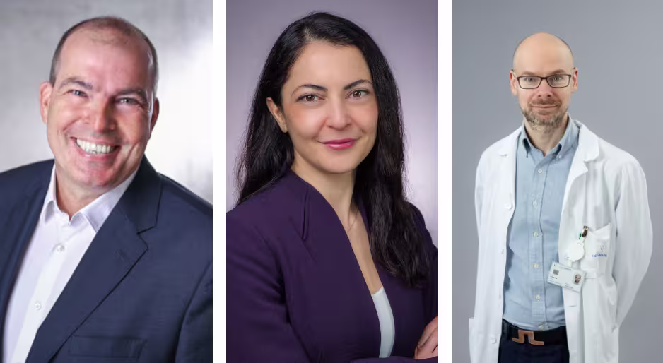 Collage of portrait photos of 3 people.