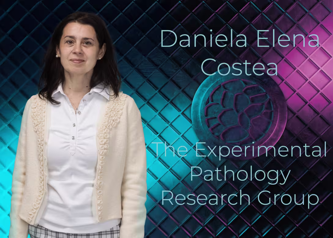 Portrait photo of Dana Costea on an artistic background.