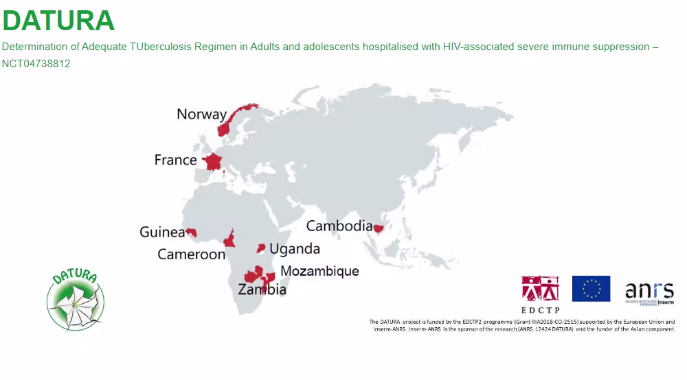 Illustration of a map showing which countries DATURA is working in