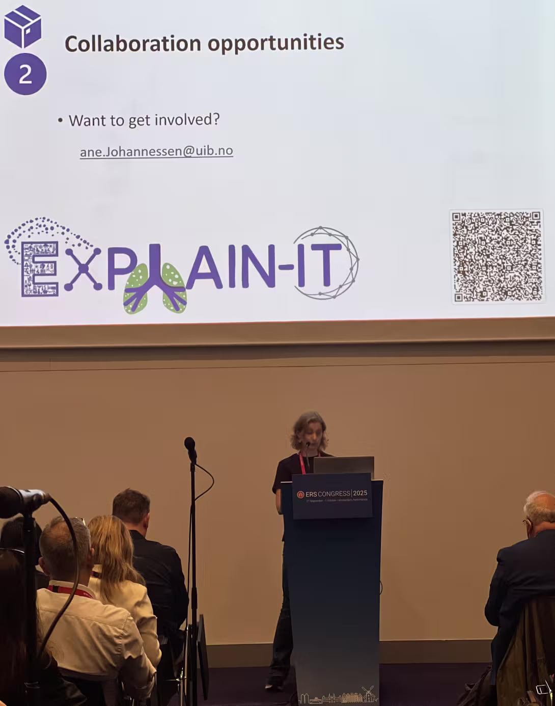 Ane Johannessen at the EXPLAIN-IT kick-off meeting, where she presents Work Package 2.