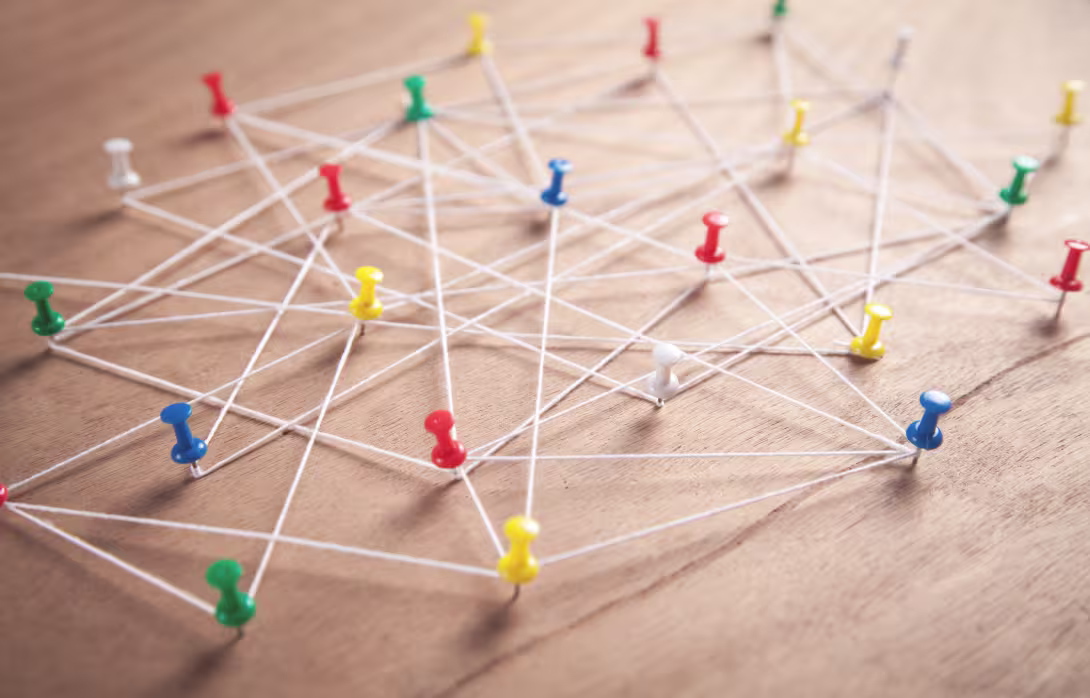 A network of pins and threads