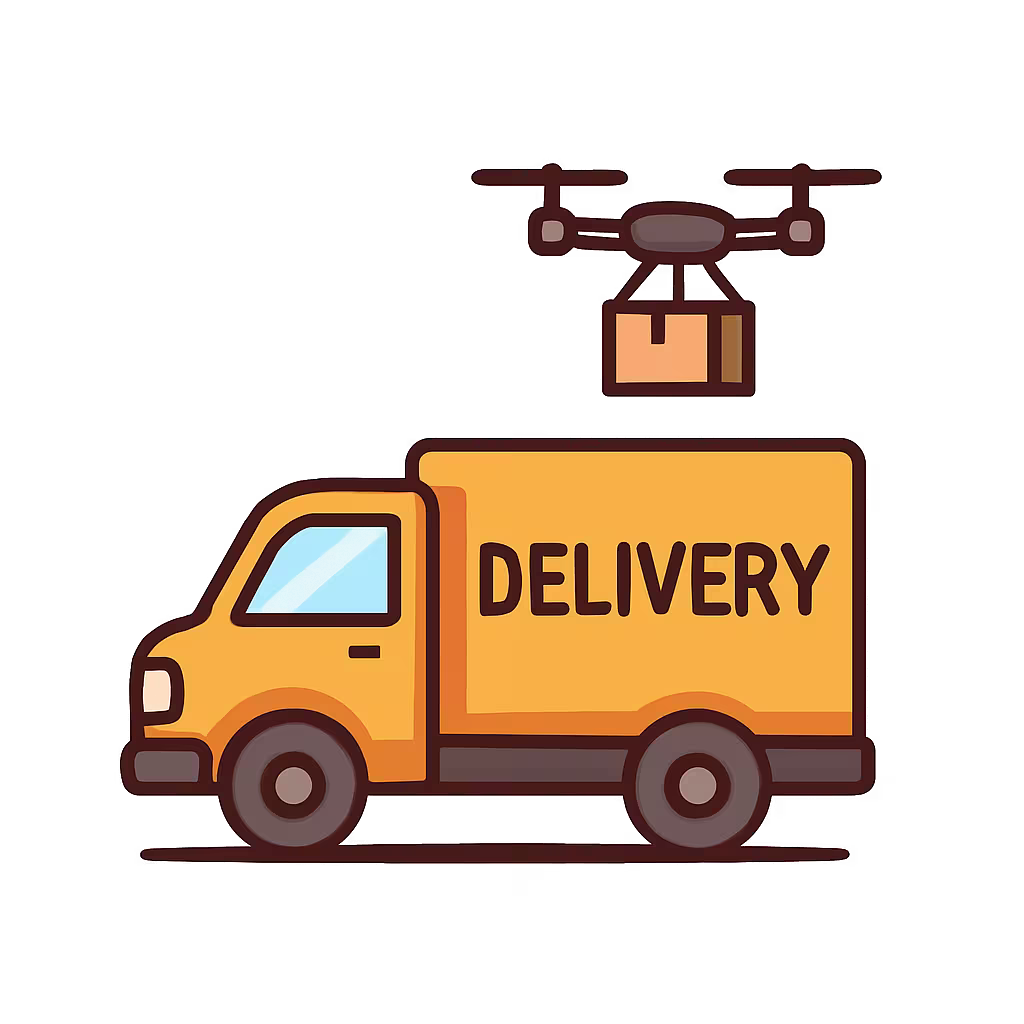 Truck and drone image for informatics challenge at UiB