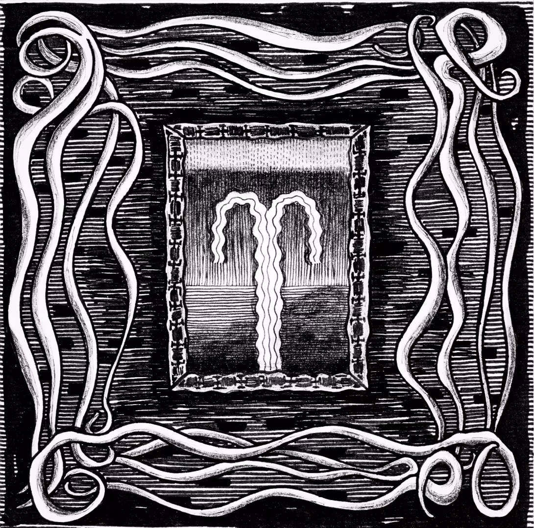 Abstract artistic interpretation of the "Abzu", Mesopotamian primordial realm and subterranean fresh water