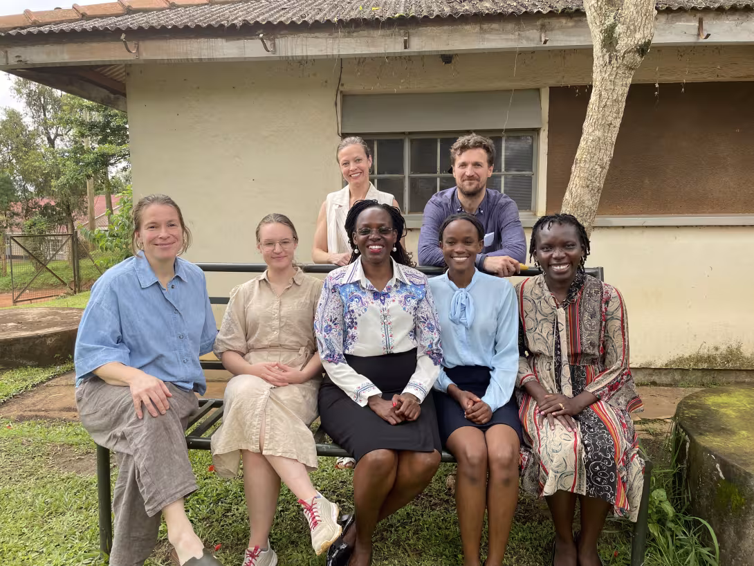 Picture: Meeting in Kampala December 2023 From the left behind: Ane-Marthe Solheim Skar, Melf-Jacob Kühl, Ingunn Marie S. Engebretsen, Neda Valeckaite, Juliet Babirye, Marjorie Mukisa and Harriet Aber-Odonga Vilde Skylstad, Joyce Nalugya and Norbert Skokauskas not present.
